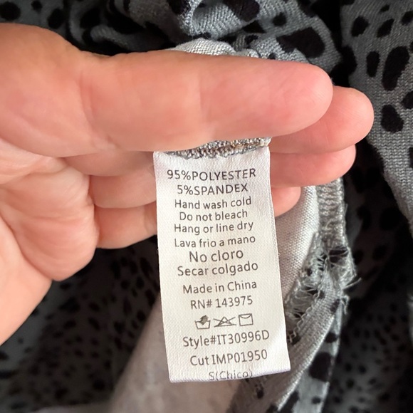 Millibon Black and Gray Animal Print Button-Down Shirt S - Picture 12 of 12